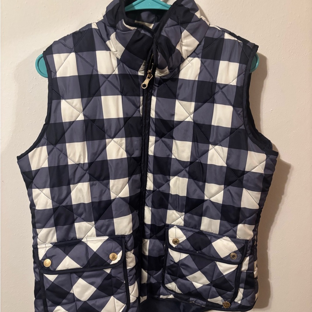 U.S. Polo Assn. Navy and Cream Checkered Vest